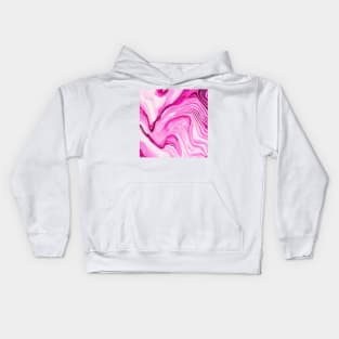 PINK AND WHITE LIQUID MARBLE DESIGN Kids Hoodie